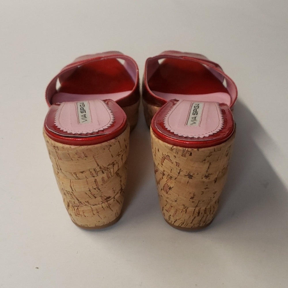 Via Spiga red platform kork wedge sz 10.  C24 - Picture 4 of 6